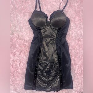 Black lace gothic dress with mesh and lace details